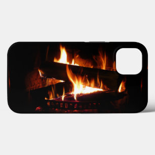 Fireplace Warm Winter Scene Photography iPhone 13 Hoesje