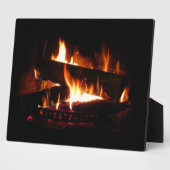 Fireplace Warm Winter Scene Photography Fotoplaat (Zijkant)