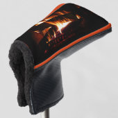 Fireplace Warm Winter Scene Photography Golfheadcover (3/4 voorkant)