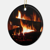 Fireplace Warm Winter Scene Photography Keramisch Ornament (Links)