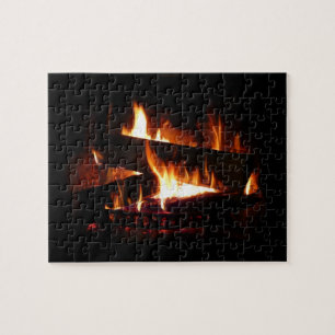 Fireplace Warm Winter Scene Photography Legpuzzel