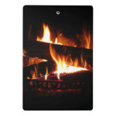 Fireplace Warm Winter Scene Photography Mini Klembord (Achterkant)