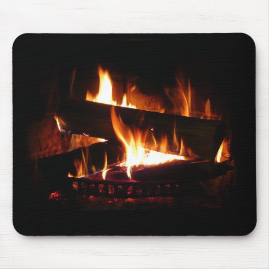 Fireplace Warm Winter Scene Photography Muismat (Voorkant)