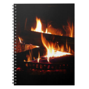 Fireplace Warm Winter Scene Photography Notitieboek
