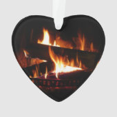 Fireplace Warm Winter Scene Photography Ornament (achterkant)