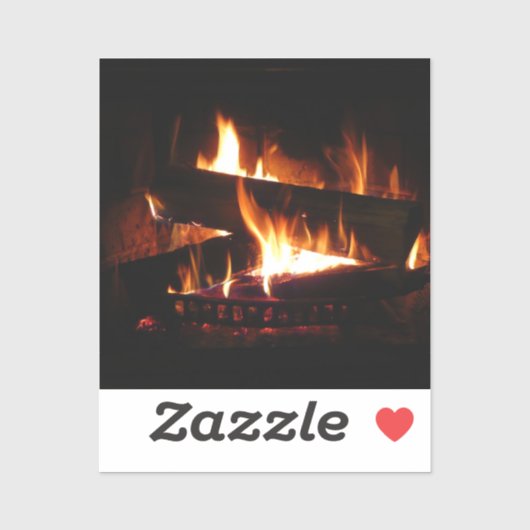 Fireplace Warm Winter Scene Photography Sticker (Vel)