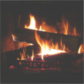Fireplace Warm Winter Scene Photography Sticker (Voorkant)