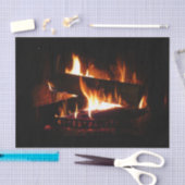 Fireplace Warm Winter Scene Photography Tissuepapier (Craft)