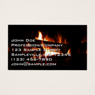 Fireplace Warm Winter Scene Photography Visitekaartje