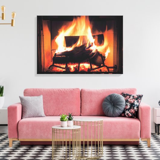 Fireplace Wrapped Canvas (Insitu (Woonkamer))