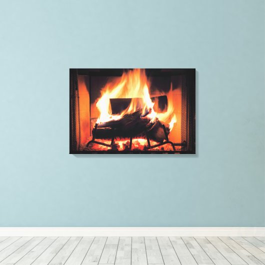 Fireplace Wrapped Canvas (Insitu (Houten vloer))