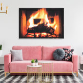Fireplace Wrapped Canvas Afdruk (Insitu (Woonkamer))