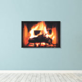 Fireplace Wrapped Canvas Afdruk (Insitu (Houten vloer))