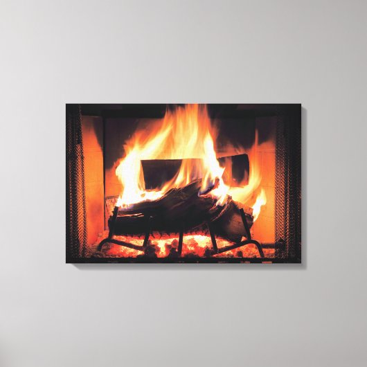 Fireplace Wrapped Canvas Afdruk (Voorkant)