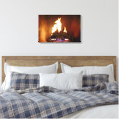 Fireplace Wrapped Canvas Afdruk (Insitu (Slaapkamer))