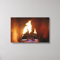Fireplace Wrapped Canvas