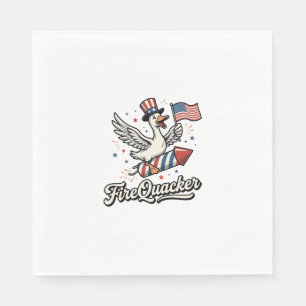 FireQuacker Patriottische Gans Vintage 4 juli Vers Servet