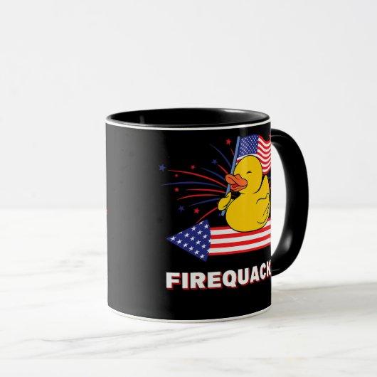 Firequacker Rubber Duck USA Patriotic 4 juli Mok (Voorkant rechts)