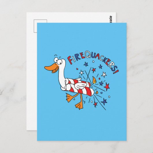 Firequackers 4 juli Briefkaart Duck (Voorkant / Achterkant)