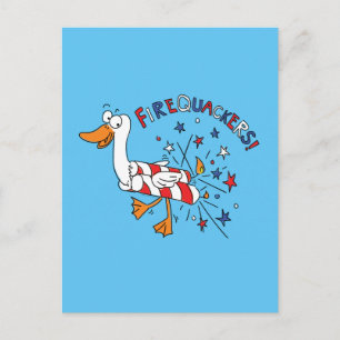Firequackers 4 juli Briefkaart Duck