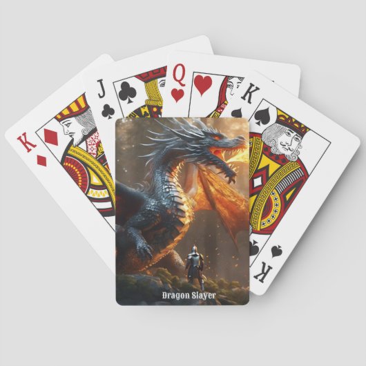 Firery Dragon en Knight Poker Kaarten-Personaliser Pokerkaarten (Achterkant)