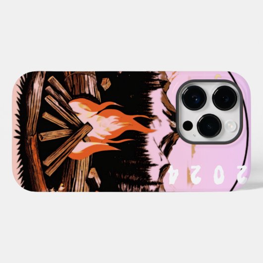 Fireside Elegance: Bold Flame Print Design Case-Mate iPhone Case (Achterkant (horizontaal))