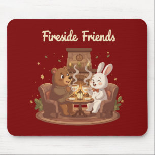 Fireside Friends Schattige Beer en Konijn Knus Muismat