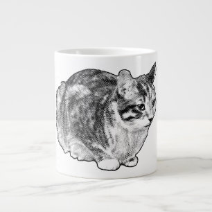 Fireside Tabby met Stippen met sneeuwkussen Extra Grote Beker
