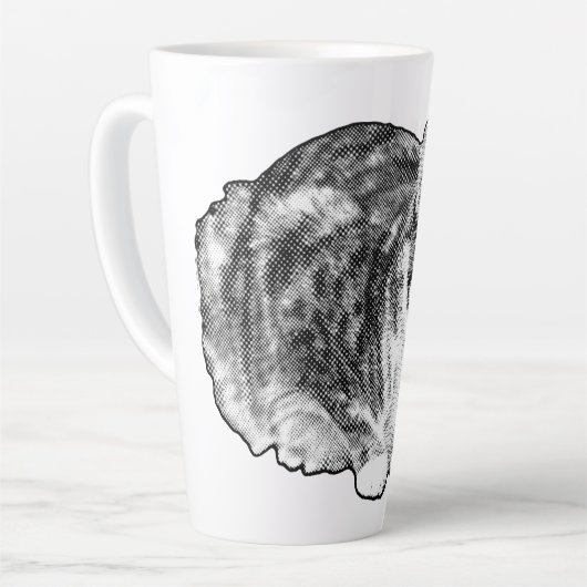 Fireside Tabby with Snow-Kissed Dots Latte Mok (Linkerhoek)