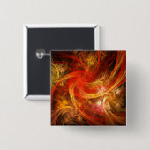 Firestorm Abstract Art Button (vierkant) (Voorkant /achterkant)