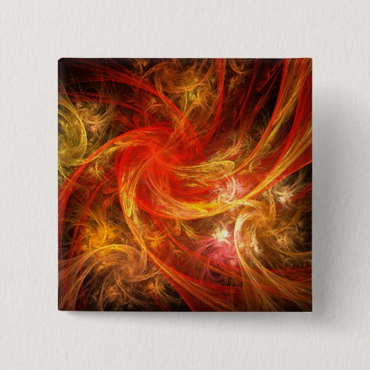 Firestorm Abstract Art Button (vierkant) (Voorkant)