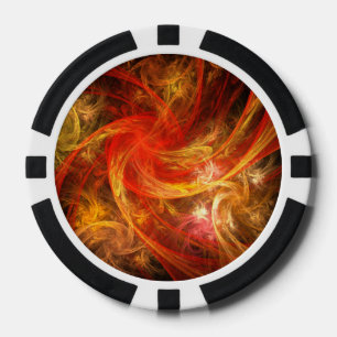 Firestorm Abstract Art Poker Chips