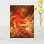 Firestorm Abstract Art Wenskaart Kaart (Gele Bloem)