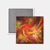 Firestorm Abstrait Art Carré Magnet (Recto/Verso)