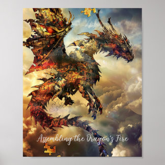 Firestorm Dragon-puzzel Poster