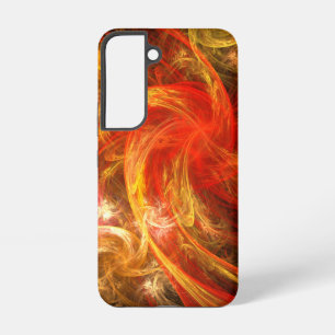 Firestorm Modern Abstracte Kunst Rood Goud Energie Samsung Galaxy Hoesje
