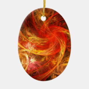 Firestorm Nova Abstract Art Oval Ornament