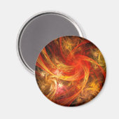 Firestorm Nova Abstract Art Round Magnet Magneet (Voorkant / Achterkant)