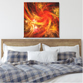 Firestorm Nova Abstract Art Wrapped Canvas Afdrukk (Insitu (Slaapkamer))