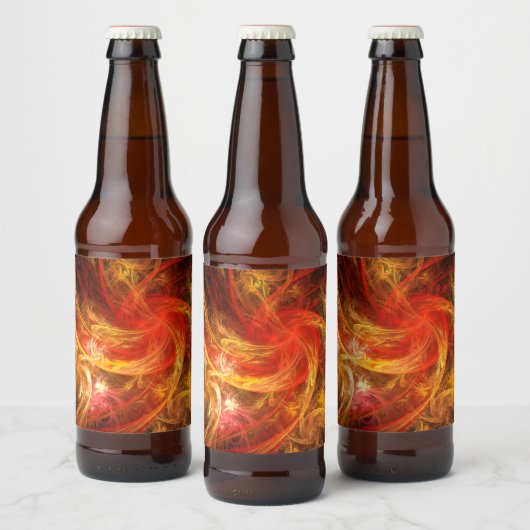 Firestorm Nova Abstracte Art Bier Etiket (Flessen)