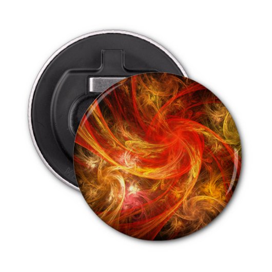 Firestorm Nova Abstracte Art Button Button Flesopener (Voorkant)