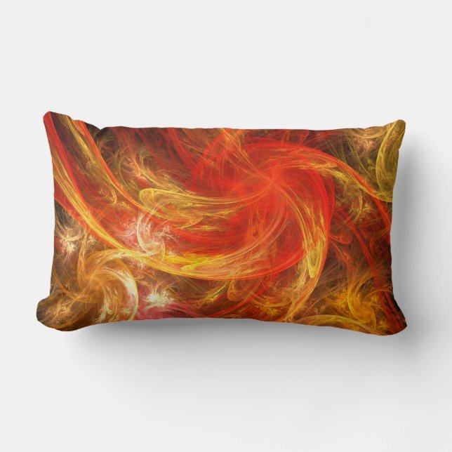 Firestorm Nova Abstracte Art Lumbar Pillow Kussen (Voorkant)