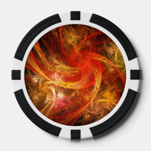 Firestorm Nova Abstracte Art Poker Chips (Voorkant)