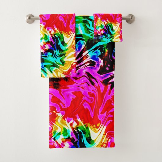 Firestorm Tie Dye, badhanddoek set Bad Handdoek (Insitu)