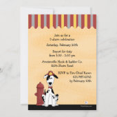 Firetruck 2 Photo Invitation à la fête d'anniversa (Dos)