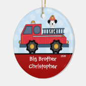 Firetruck Big Brother kerstversiering Keramisch Ornament (Links)