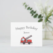 Firetruck Bonne carte d'anniversaire (Debout devant)
