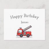 Firetruck Bonne carte d'anniversaire (Devant)