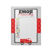 Firetruck Emoji Pictionary Baby shower Game Pack Notitieblok (Gedraaid)