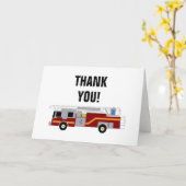 Firetruck Party Bedankt Kaart (Gele Bloem)